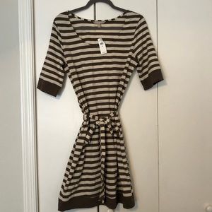 Striped belted dress